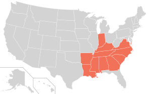 The Stroke Belt region of the United States.