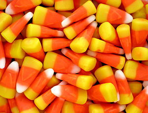 English: Candy corn, specifically Brach's cand...