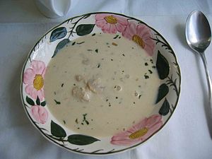 English: cream mushroom soup