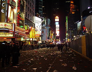 Times Square after new year's eve party