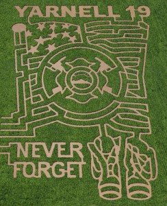 This year's corn maze at Mortimer Family Farms honors the Yarnell 19. 