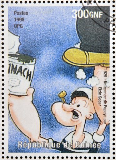 stamp with Popeye & spinach