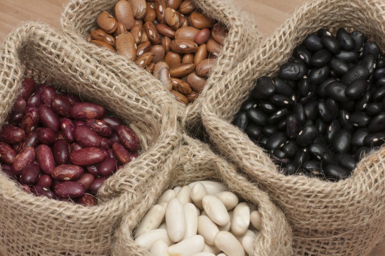 White beans, kidney beans, pinto beans and black beans,