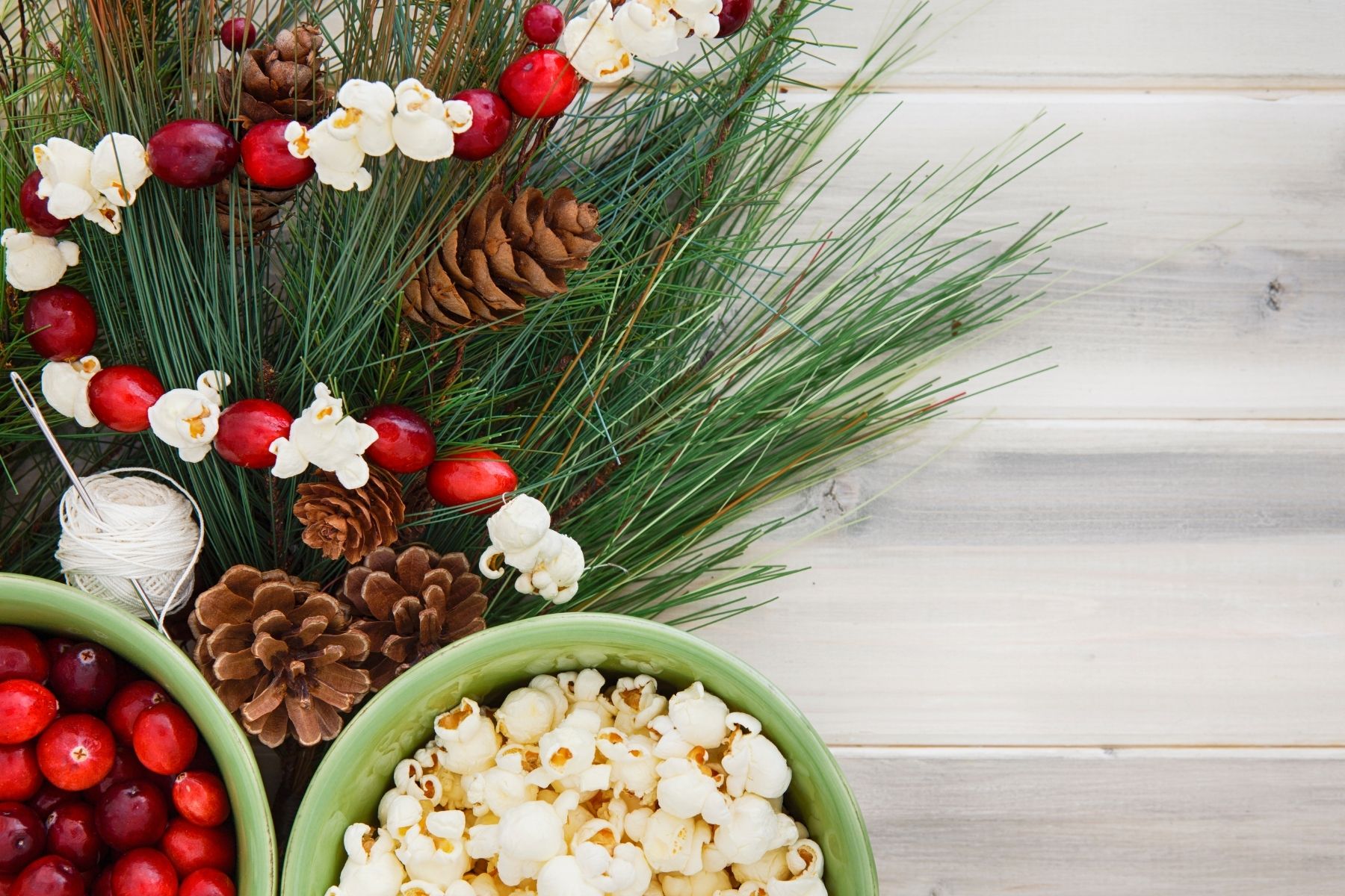 How To Make A Popcorn Cranberry Garland - Fill Your Plate Blog